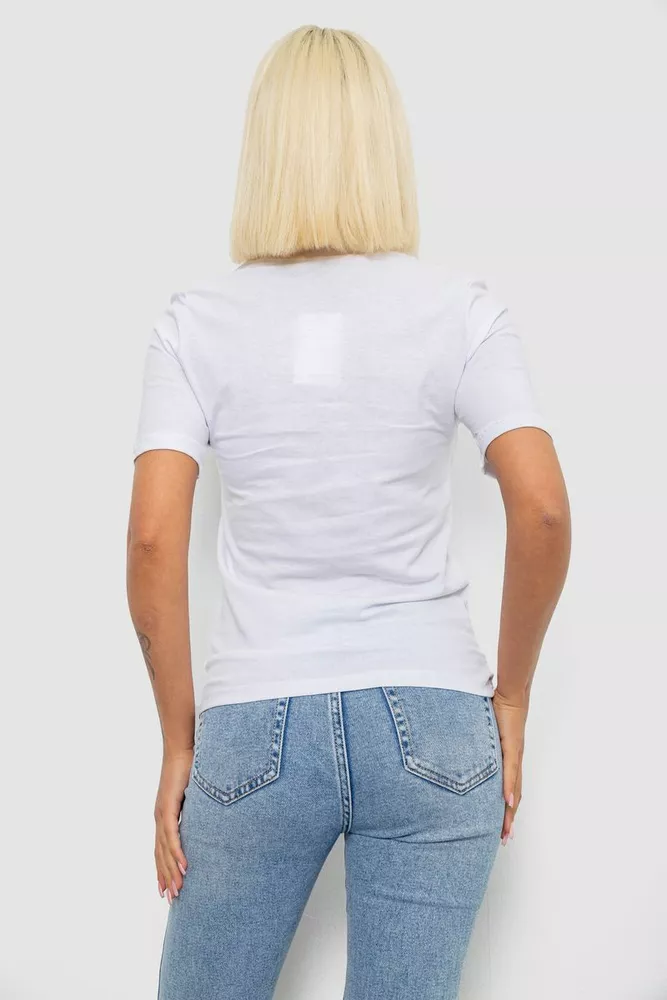 Купить Футболка женская с принтом, цвет белый, 241R138 - Фото №4