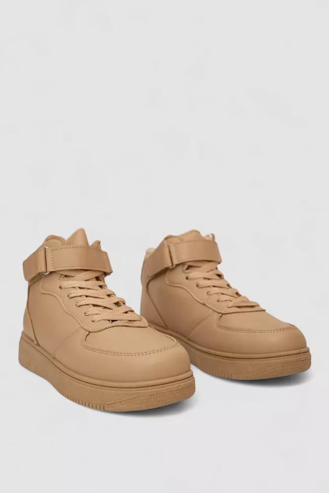 Купити Кросівки жіночі зимові на хутрі, колір темно-бежевий, 248RAJ01 - Фото №3