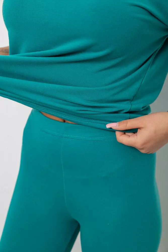 Купить Костюм домашний женский с принтом, цвет бирюзовый, 257R738 - Фото №5