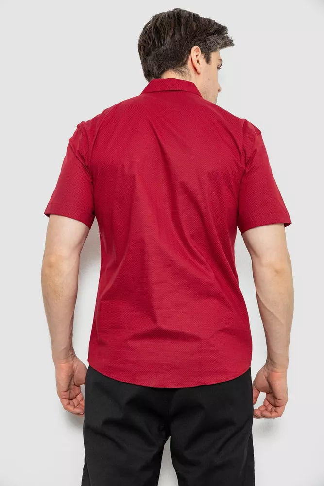 Купить Рубашка мужская с принтом, цвет бордовый, 214R7130-1 - Фото №4