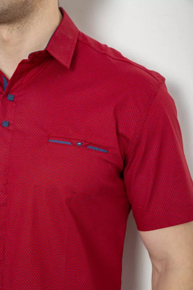 Купить Рубашка мужская с принтом, цвет бордовый, 214R7130-1 - Фото №5