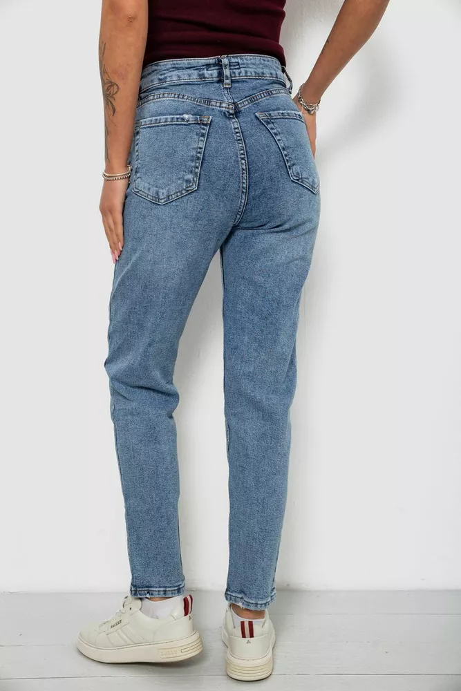 Купить Джинсы женские однотонные MOM, цвет голубой, 244R00136 - Фото №4