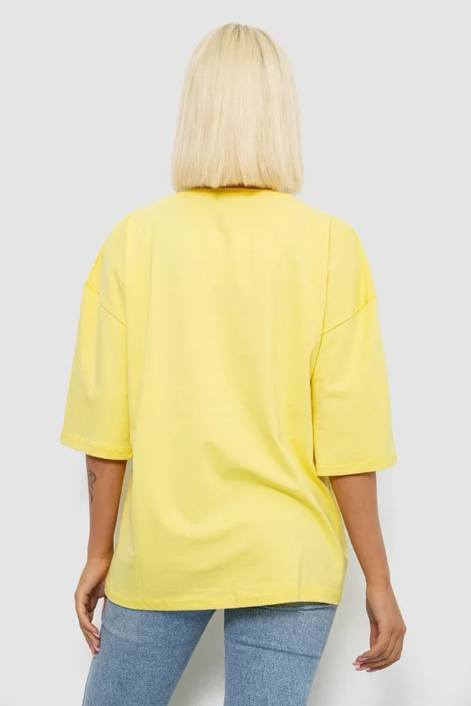 Купить Футболка женская с принтом, цвет желтый, 244R2029-5 - Фото №4