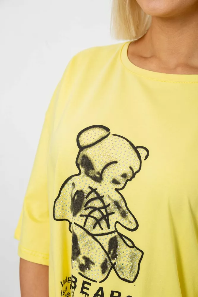 Купить Футболка женская с принтом, цвет желтый, 244R2029-5 - Фото №5