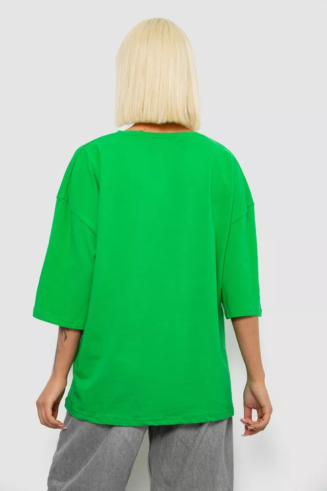 Купить Футболка женская с принтом, цвет зеленый, 244R2029-5 - Фото №4