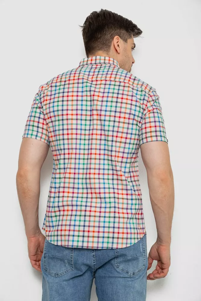 Купить Рубашка мужская в клетку  -уценка, цвет молочный, 214R842-U-3 - Фото №4