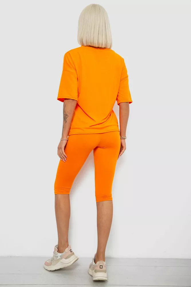 Купить Костюм домашний женский с принтом, цвет оранжевый, 257R738 - Фото №4
