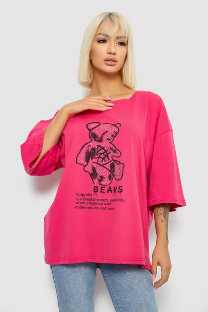 Футболка женская с принтом, цвет розовый, 244R2029-5