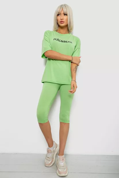 Костюм домашний женский с принтом, цвет салатовый, 257R738