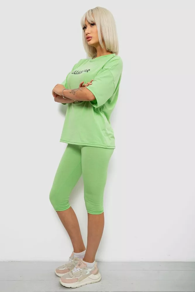 Купить Костюм домашний женский с принтом, цвет салатовый, 257R738 - Фото №3