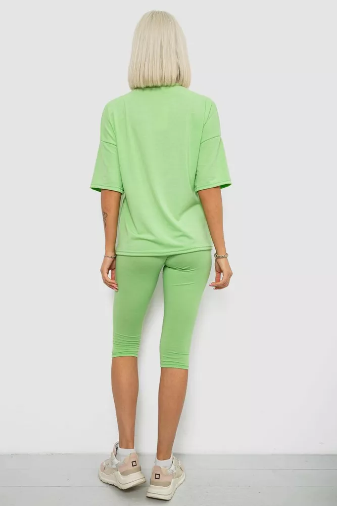 Купить Костюм домашний женский с принтом, цвет салатовый, 257R738 - Фото №4