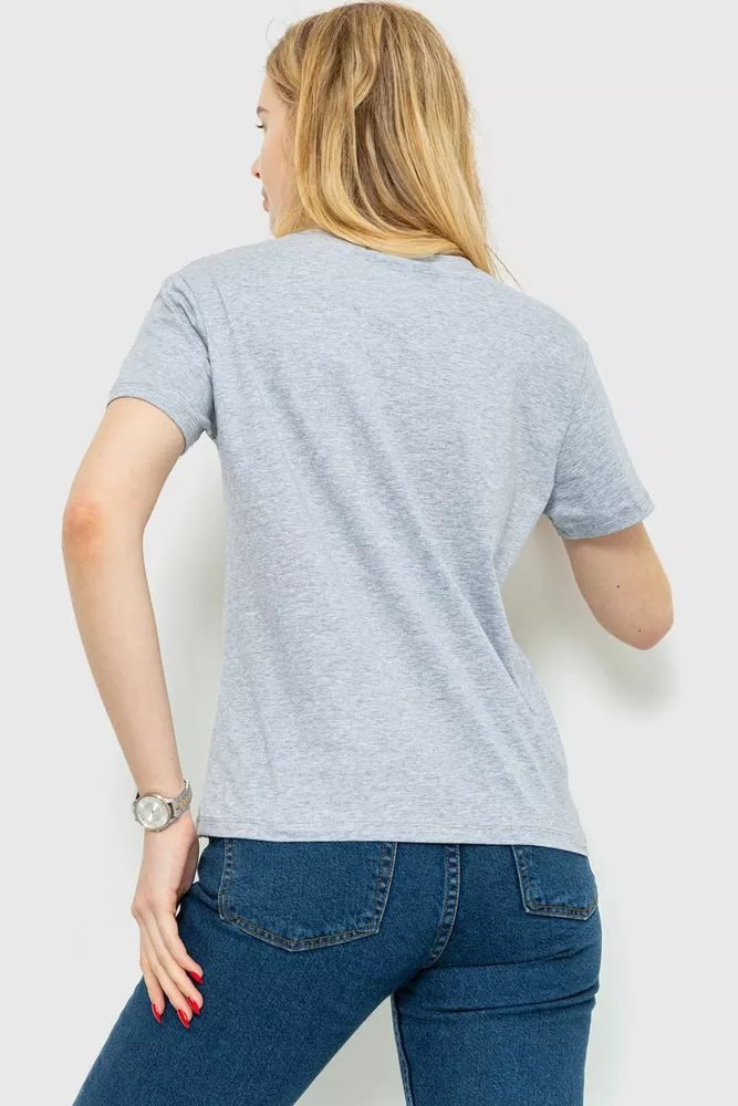 Купити Футболка жіноча з принтом, колір сірий, 221R3001 оптом - Фото №4