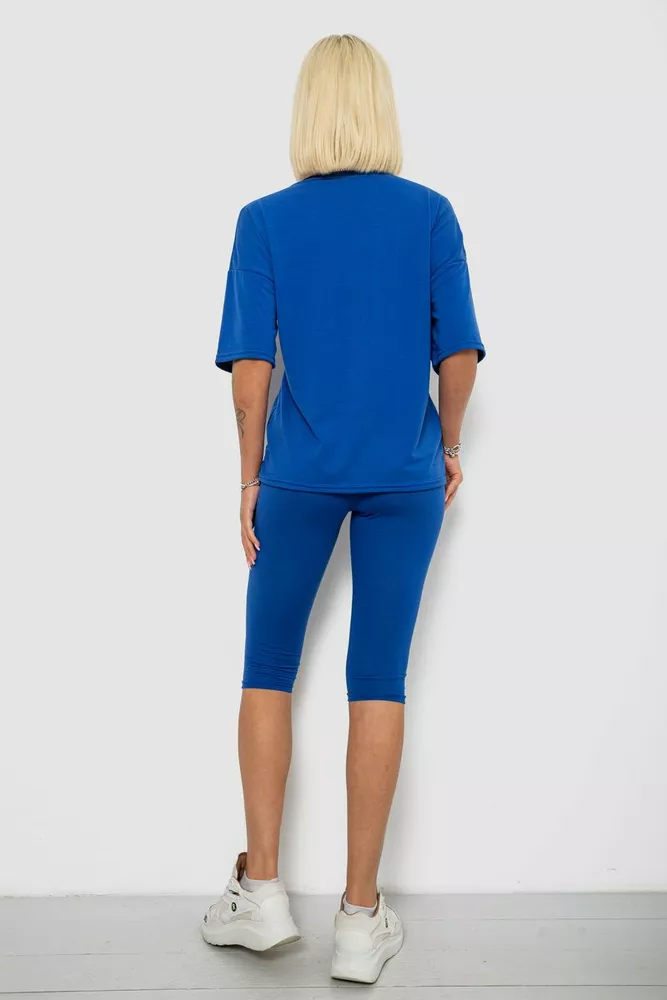 Купить Костюм домашний женский с принтом, цвет синий, 257R738 оптом - Фото №4