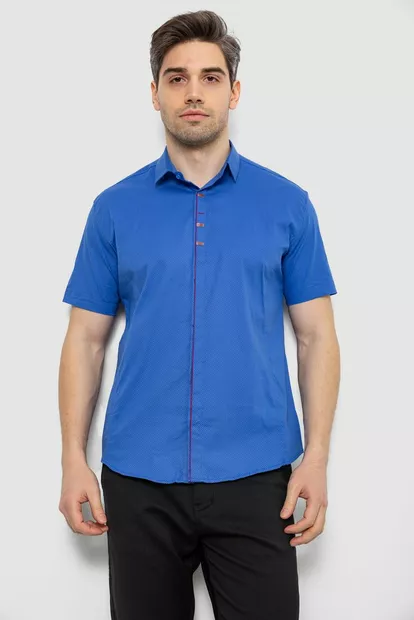 Сорочка чоловіча з принтом, колір синій, 214R7026