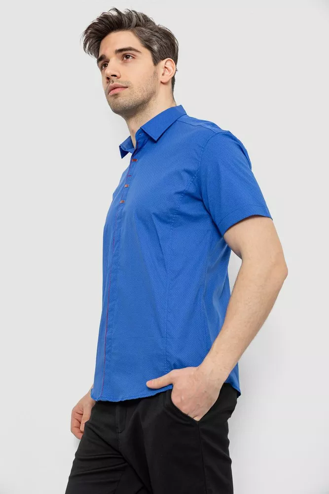 Купити Сорочка чоловіча з принтом, колір синій, 214R7026 оптом - Фото №3