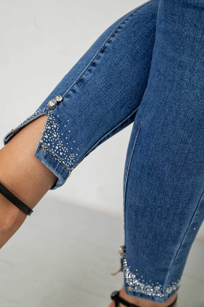 Купить Джинсы женские однотонные Skinny, цвет синий, 244RS5711 - Фото №5