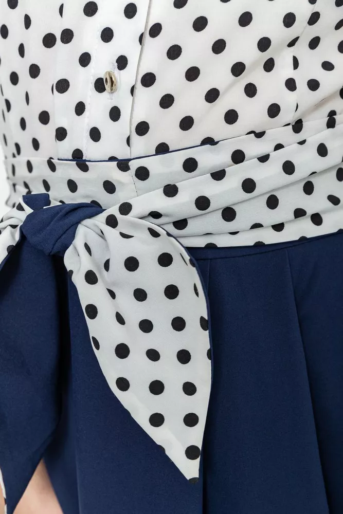 Купити Сукня софт у горошок, колір синьо-молочний, 230R79-2 оптом - Фото №5