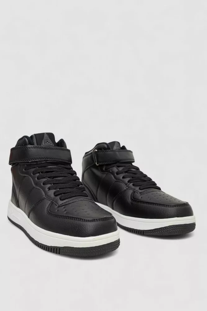 Купить Кроссовки мужские зимние на меху, цвет черно-белый, 248RH202 - Фото №3