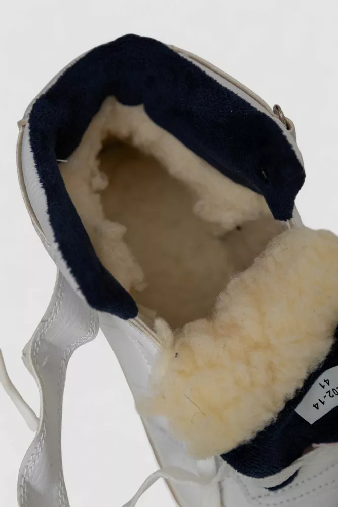 Купить Кроссовки мужские зимние на меху, цвет бело-бежевый, 248RH202 - Фото №6