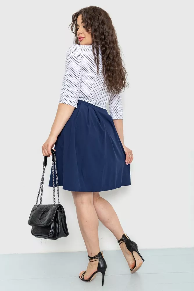 Купити Сукня софт у горошок, колір синьо-білий, 230R79-2 оптом - Фото №4