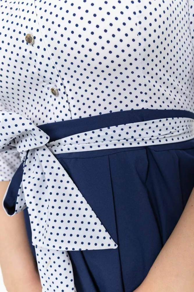 Купити Сукня софт у горошок, колір синьо-білий, 230R79-2 оптом - Фото №5