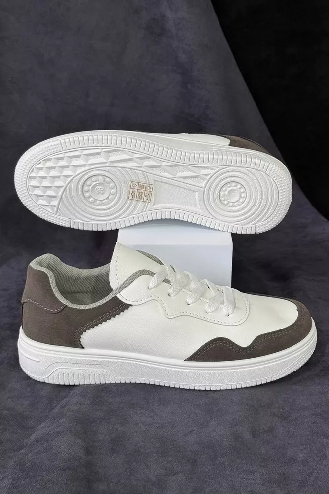 Купить Кеды женские, цвет бело-серый, 248RR83 - Фото №4