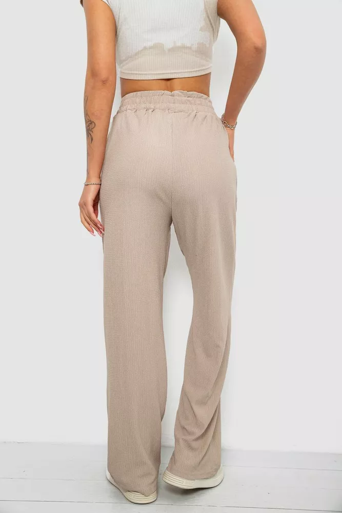 Купить Штаны женские однотонные повседневные, цвет бежевый, 214R326 - Фото №4