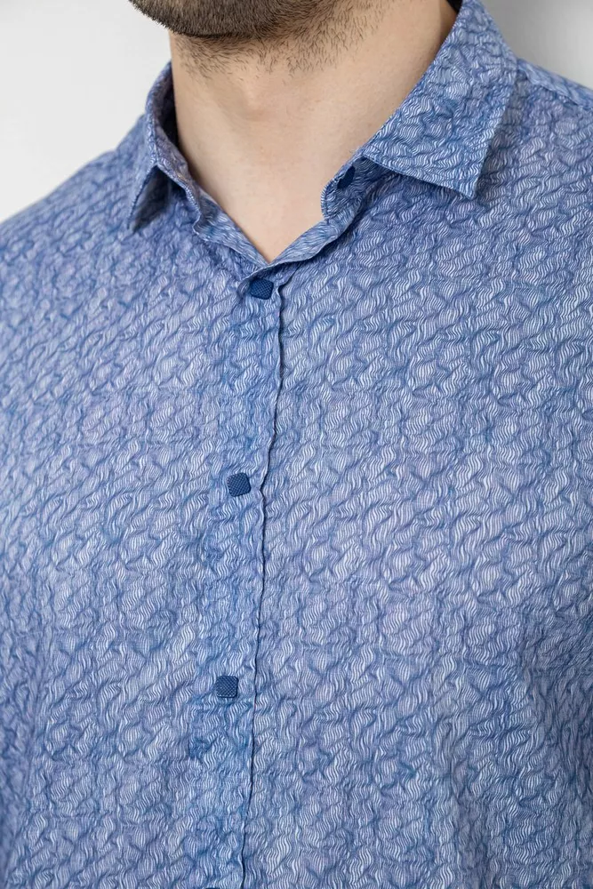 Купити Чоловіча сорочка з принтом, колір блакитний, 186R6917-7 - Фото №5