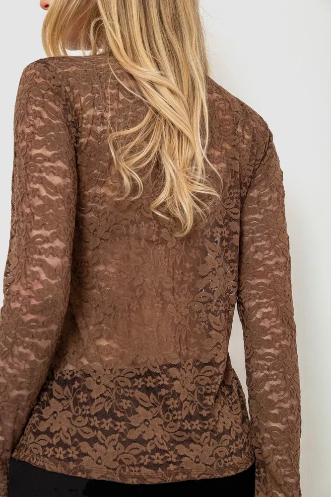 Купити Гольф жіночий ошатний, колір коричневий, 186R306 - Фото №4