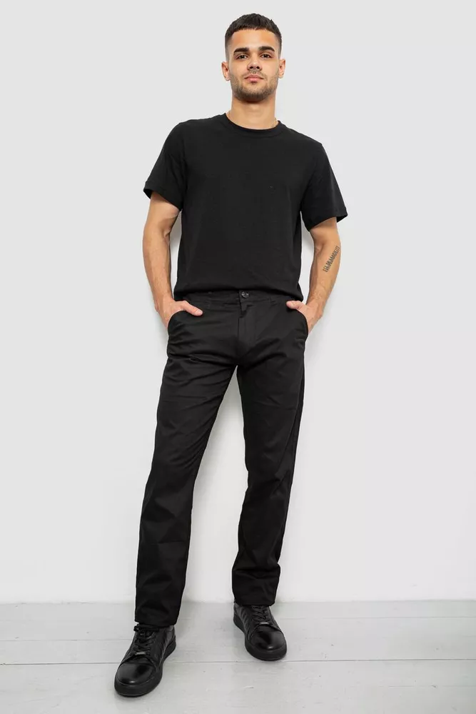 Купити Штани чоловічі класичні, колір чорний, 243RY352 - Фото №2