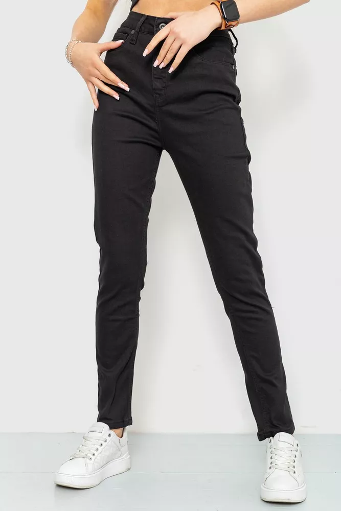 Купити Джинси жіночі skinny, колір чорний, 186R0028 оптом - Фото №2