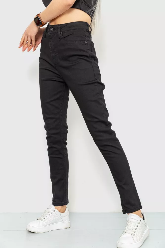 Купити Джинси жіночі skinny, колір чорний, 186R0028 оптом - Фото №3