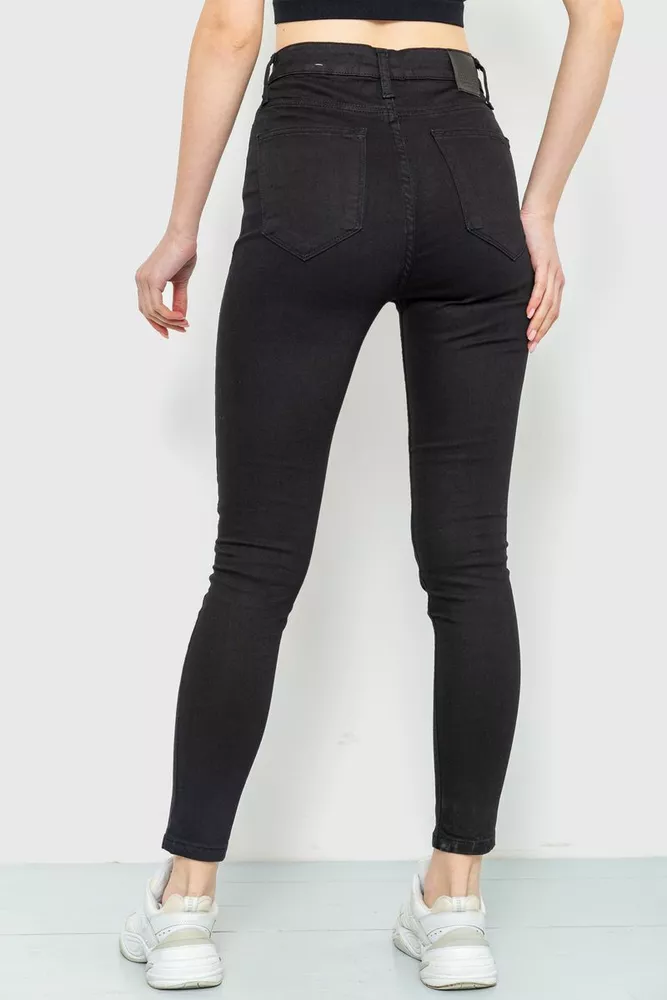 Купити Джинси жіночі skinny, колір чорний, 186R0028 оптом - Фото №4