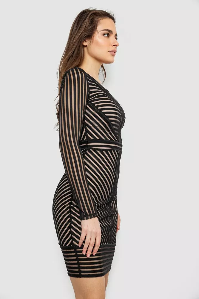 Купить Платье женское на подкладке  -уценка, цвет черный, 230R326-U-1 - Фото №3