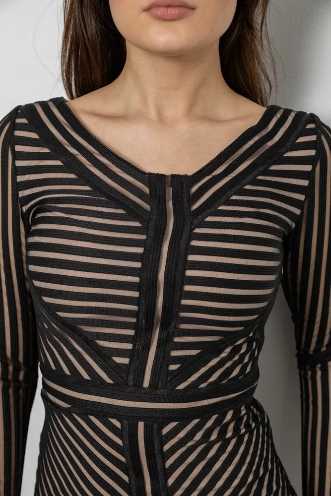 Купить Платье женское на подкладке  -уценка, цвет черный, 230R326-U-1 - Фото №5