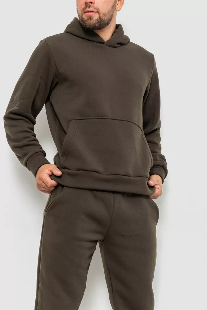 Купити Спорт костюм чоловічий на флісі, колір хакі, 190R235 - Фото №2