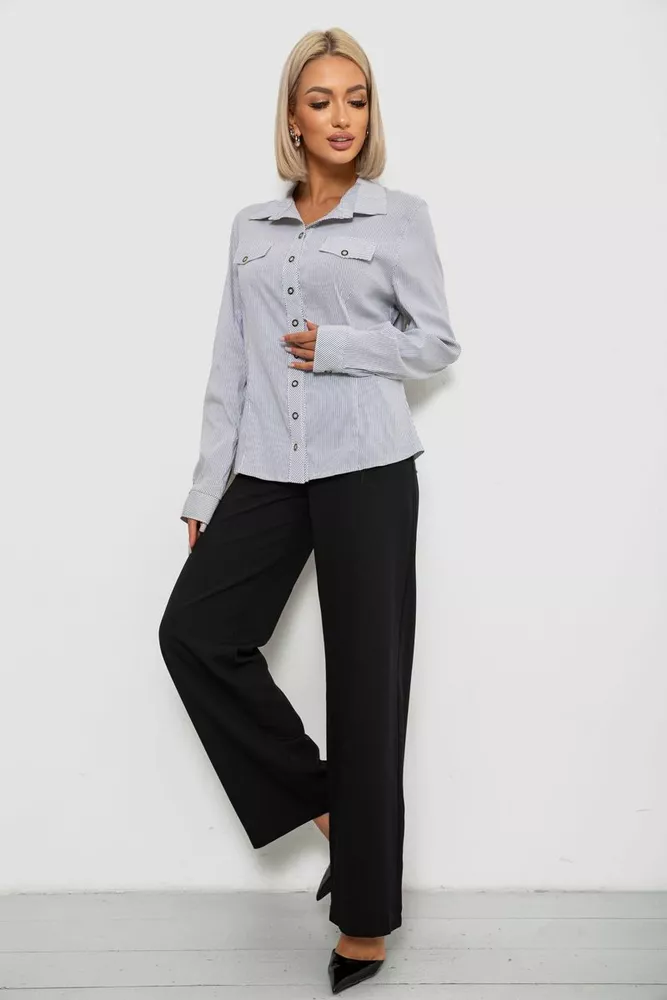 Купити Сорочка класична в смужку, колір сіро-білий, 230R641-1 - Фото №2