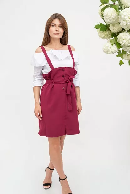 Сарафан свободного кроя, сливового цвета, 119R313