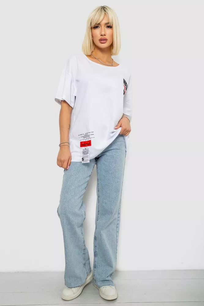 Купить Футболка женская с принтом, цвет белый, 244R2408-5 - Фото №2