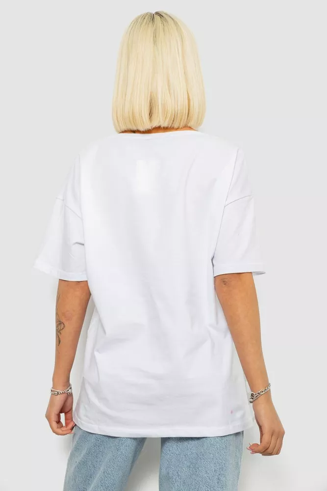 Купить Футболка женская с принтом, цвет белый, 244R2408-5 - Фото №4