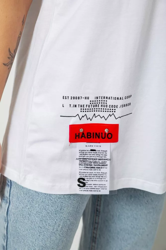 Купить Футболка женская с принтом, цвет белый, 244R2408-5 - Фото №5