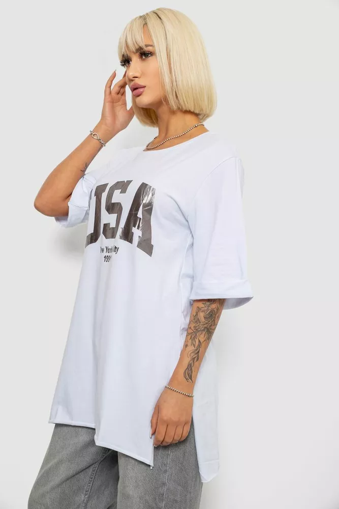 Купить Футболка женская с принтом  -уценка, цвет белый, 244R2022-5-U-10 - Фото №3