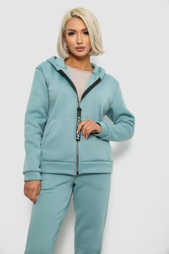 Купить Спортивный костюм женский на флисе, цвет оливковый, 257R86-1 - Фото №2