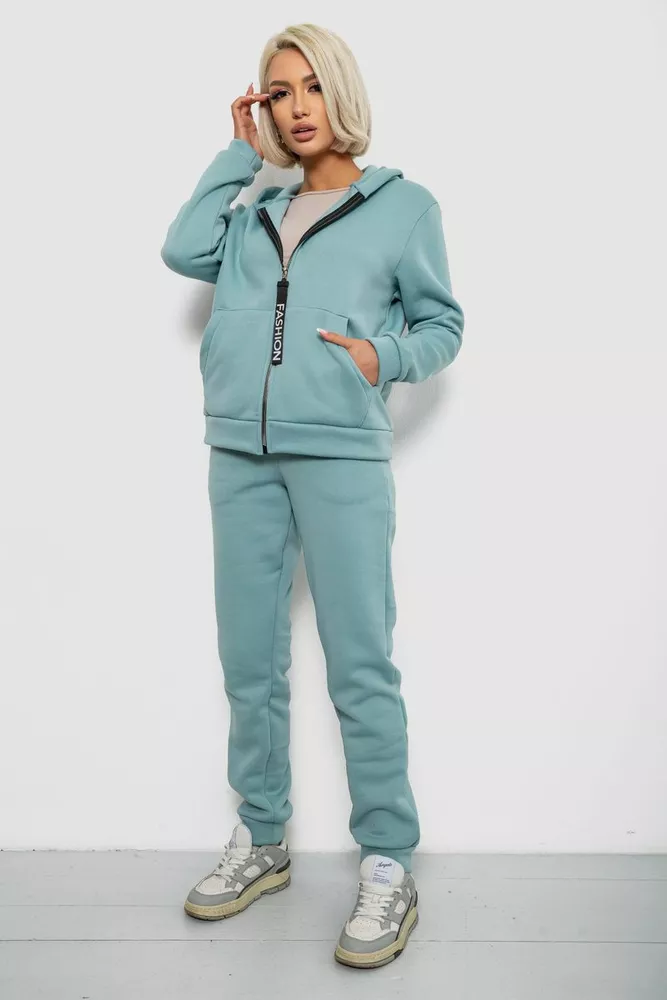 Купить Спортивный костюм женский на флисе, цвет оливковый, 257R86-1 - Фото №3