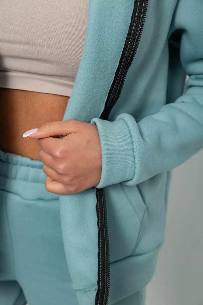 Купить Спортивный костюм женский на флисе, цвет оливковый, 257R86-1 - Фото №6