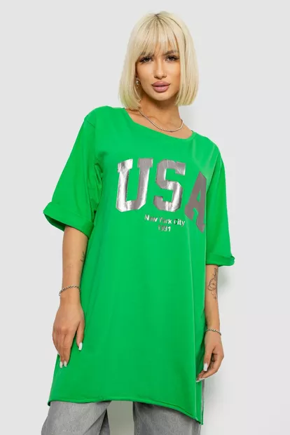 Футболка жіноча з принтом  -уцінка, колір зелений, 244R2022-5-U-11