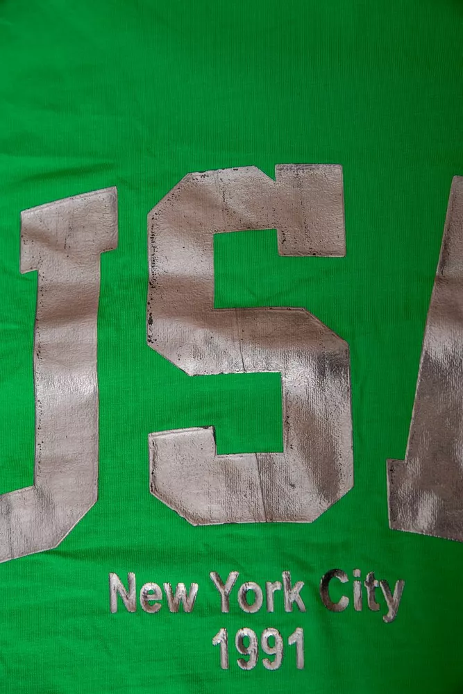 Купить Футболка женская с принтом  -уценка, цвет зеленый, 244R2022-5-U-11 - Фото №6