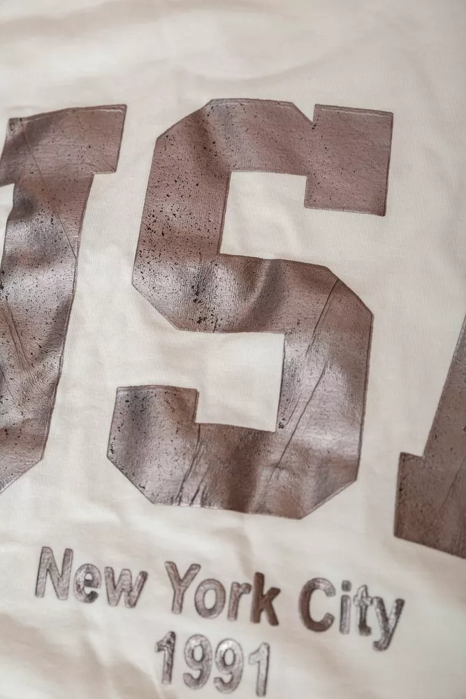 Купить Футболка женская с принтом  -уценка, цвет молочный, 244R2022-5-U-9 - Фото №7