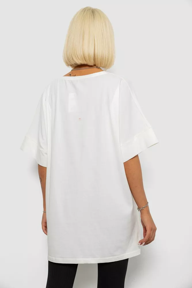 Купити Футболка жіноча з принтом  -уцінка, колір молочний, 244R4004-U-1 - Фото №4