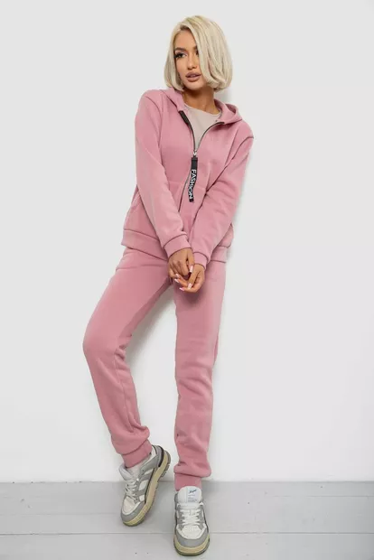 Спортивный костюм женский на флисе, цвет розовый, 257R86-1